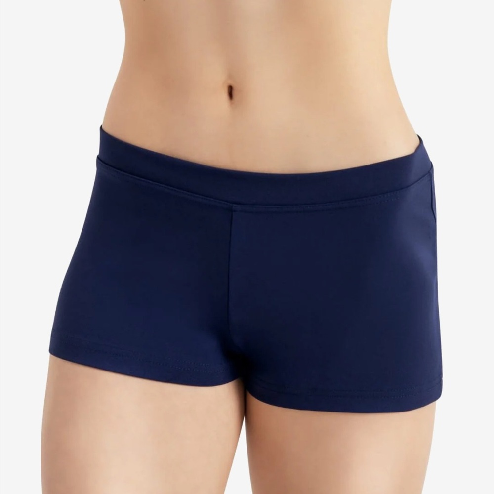 Capezio Boy Cut Low Rise Dance Shorts Activewear Navy Shorts Size S Adu…